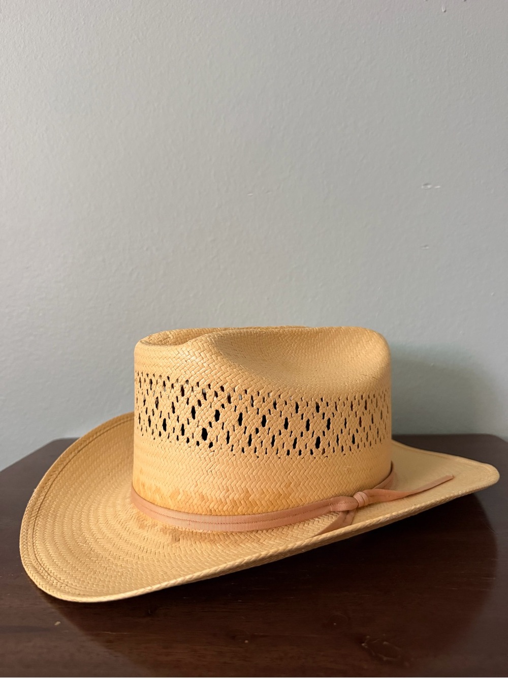 Vintage Resistol Formosan Straw Cowboy Hat Long Oval Size 7 Self Conforming